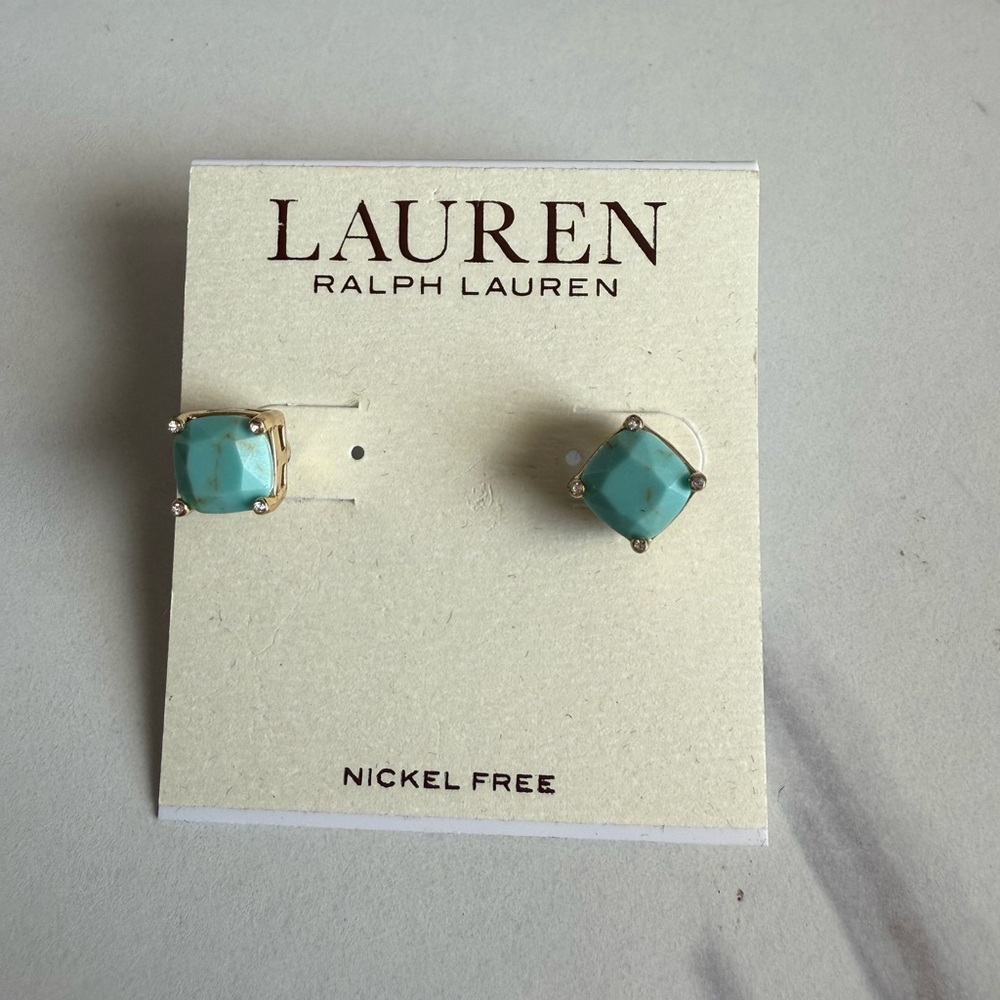 Lauren Ralph Lauren Aqua Blue Stud Earrings